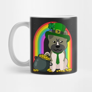 Akita Americano Rainbow Irish Clover St Patrick Day Dog Gift graphic Mug